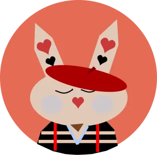 Bunny Rabbit Hearts Stickdatei