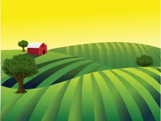 Farm Meadow Landscape Stickdatei