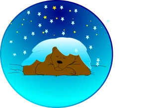 Bear Sleeping Night sky Stickdatei