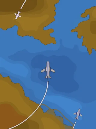 Planes Sea Dry land Stickdatei