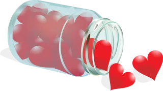 Hearts Jar Beautiful wallpaper Stickdatei – Herzen & Liebe