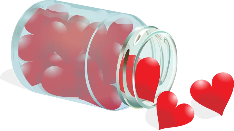 Hearts Jar Beautiful wallpaper Stickdatei – Herzen & Liebe