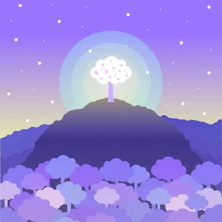 Forest Tree Purple Stickdatei