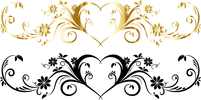 Divider Separator Line art Stickdatei – Herzen & Liebe