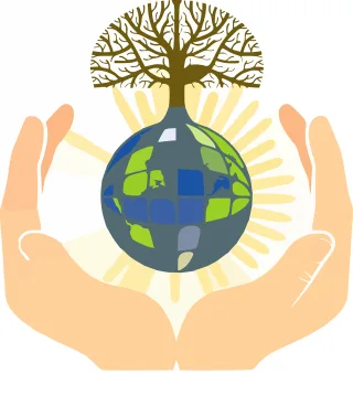 Earth Sun Tree Stickdatei