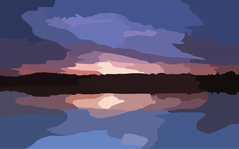 Sunset Night Nature Stickdatei – Natur