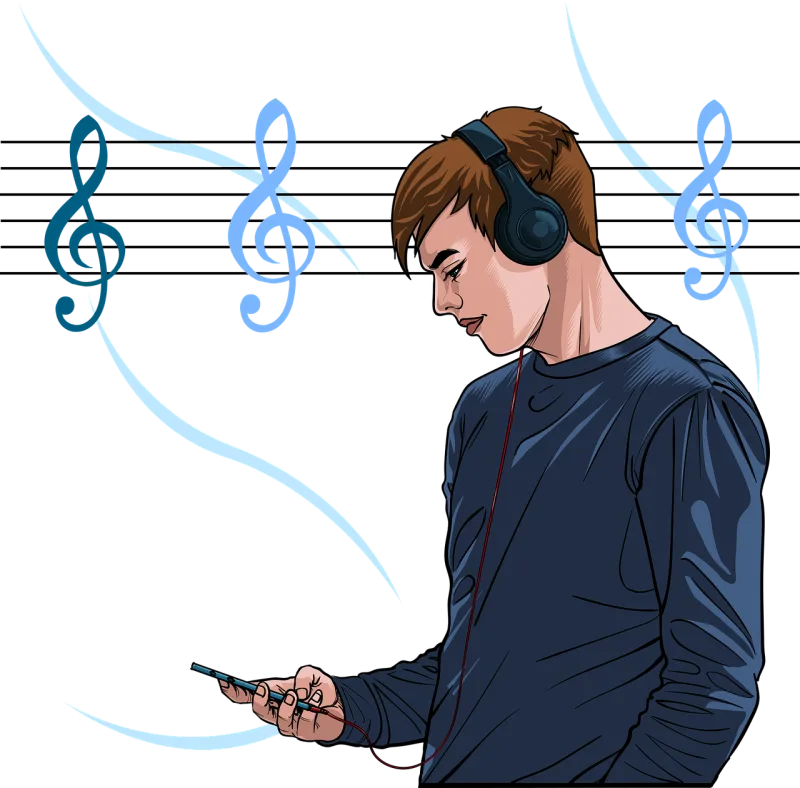 Young Person Man Stickdatei – Musik