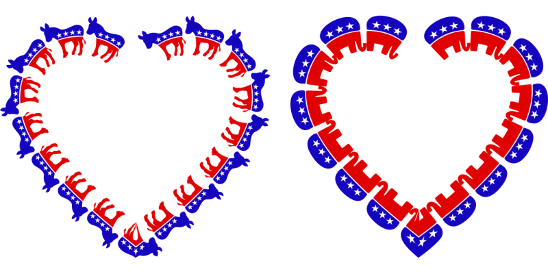 Democrat Republican Heart Stickdatei – Tiere