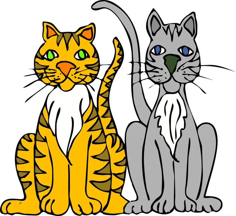 Cat Gray Yellow Stickdatei – Tiere