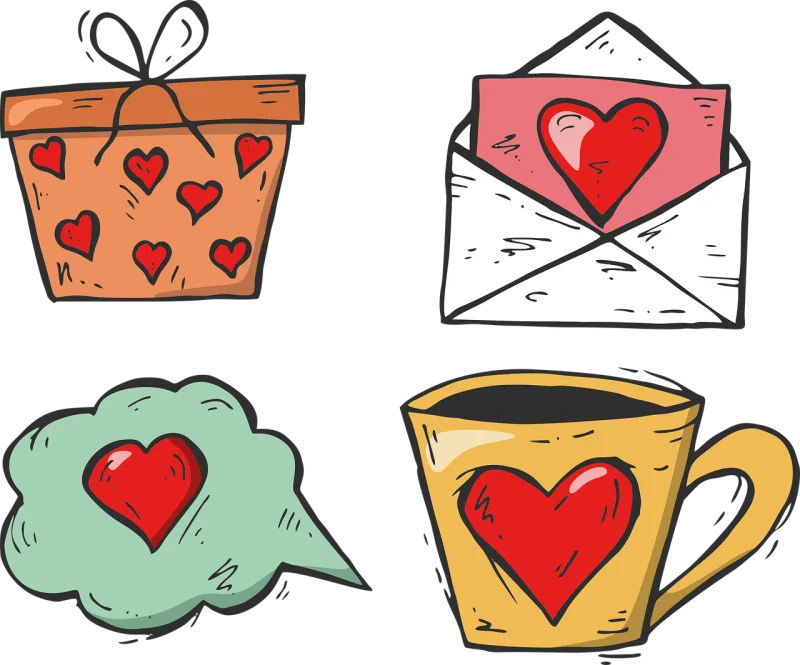 Valentine's day Heart Love Stickdatei – Herzen & Liebe