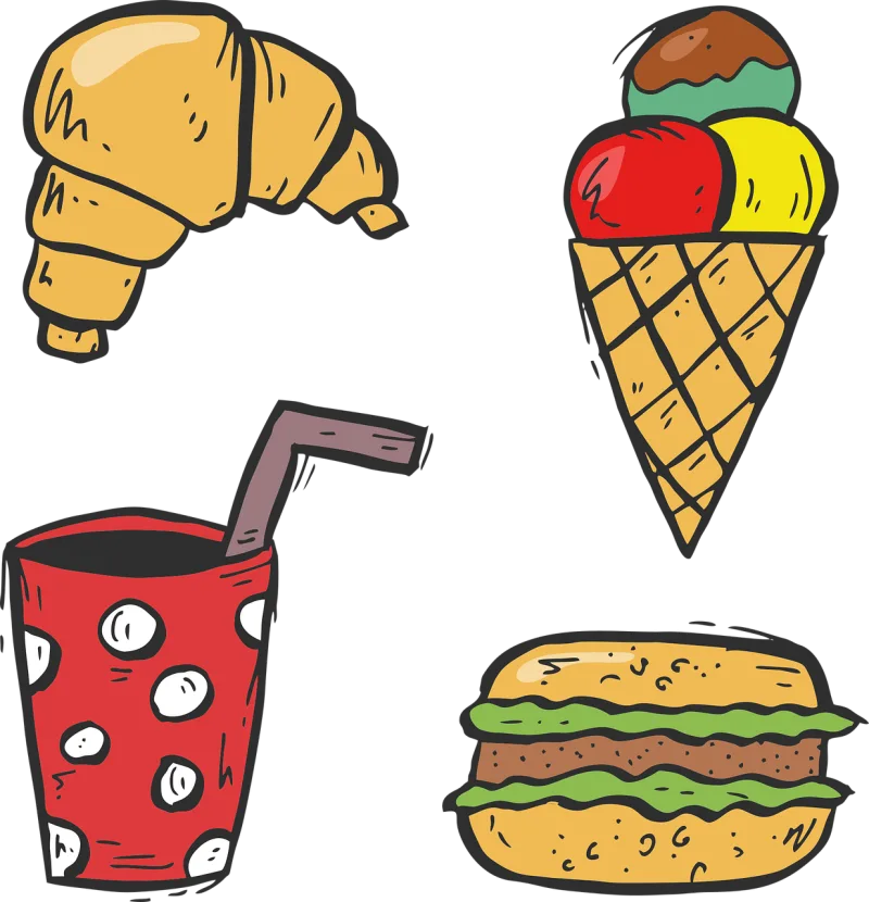 Ice cream Rožok A drink Stickdatei – Essen & Trinken