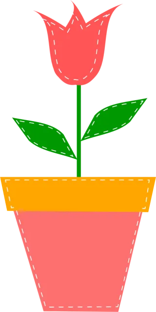 Tulip Green Leaf Stickdatei