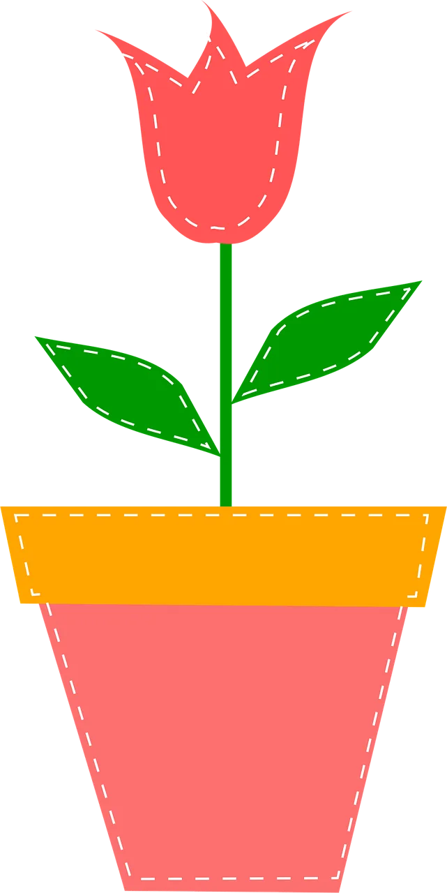 Tulip Green Leaf Stickdatei – Blumen