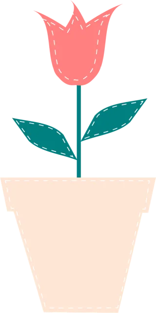 Tulip Flowerpot Flower Stickdatei