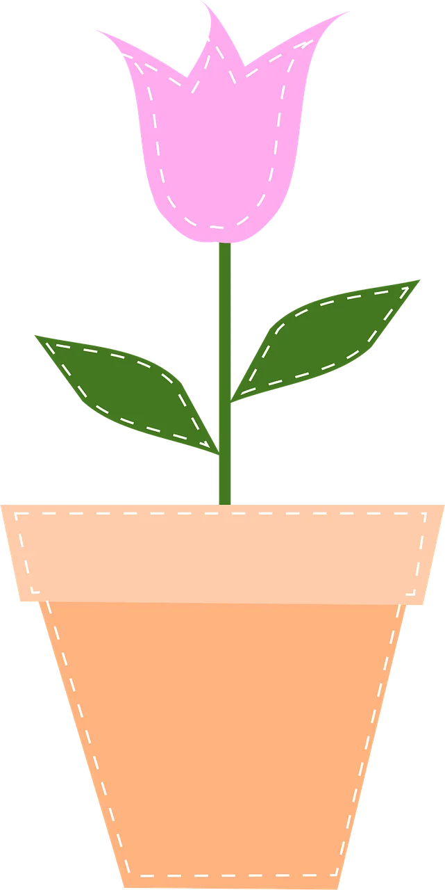 Flowerpot Tulip Easter Stickdatei – Blumen