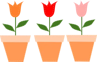 Flower pots Pots Tulips Stickdatei