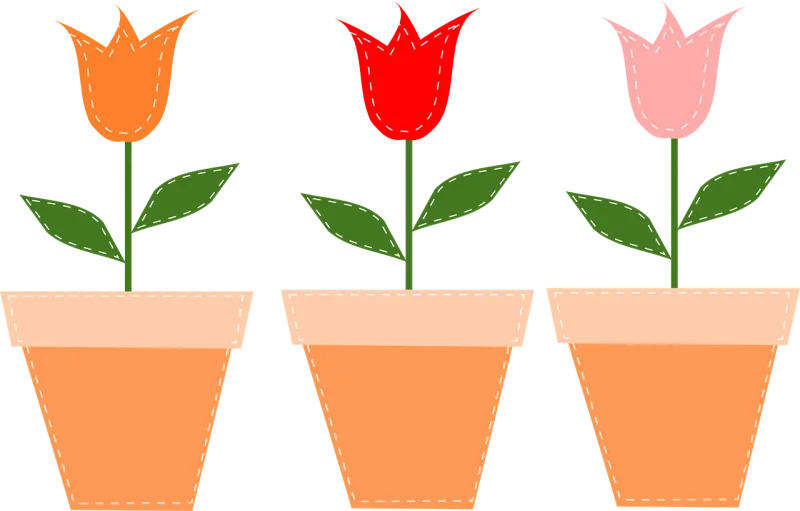 Flower pots Pots Tulips Stickdatei – Blumen