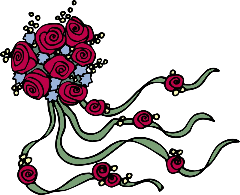 Rosa Flores Floral Stickdatei – Blumen