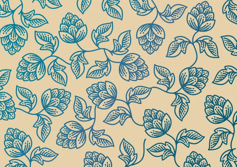 Hop Leaves Pattern Stickdatei – Blumen