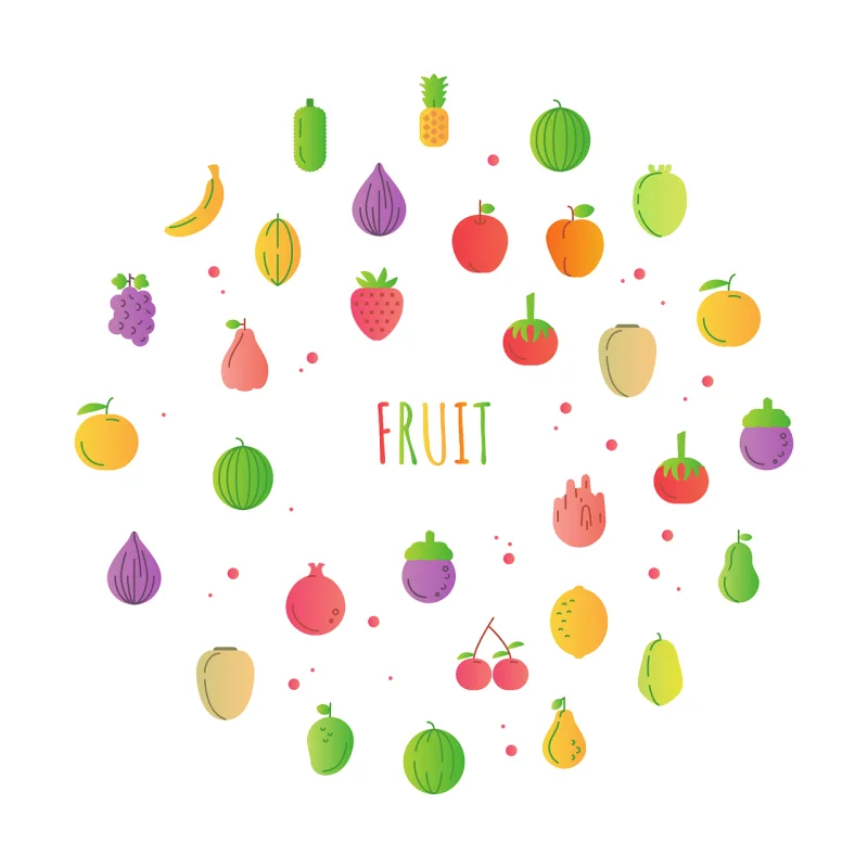 Fruit Food Organic Stickdatei – Essen & Trinken