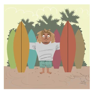 Surfer Board Water Stickdatei