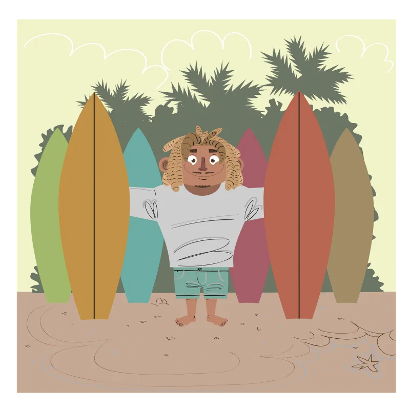 Surfer Board Water Stickdatei – Sport