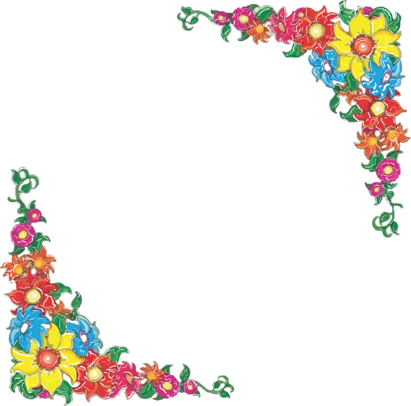 Border Flowers Floral Stickdatei – Blumen