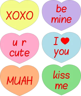 Valentine Hearts Candy Stickdatei