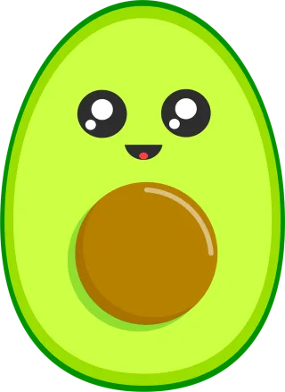 Avocado Cute Kawaii Stickdatei