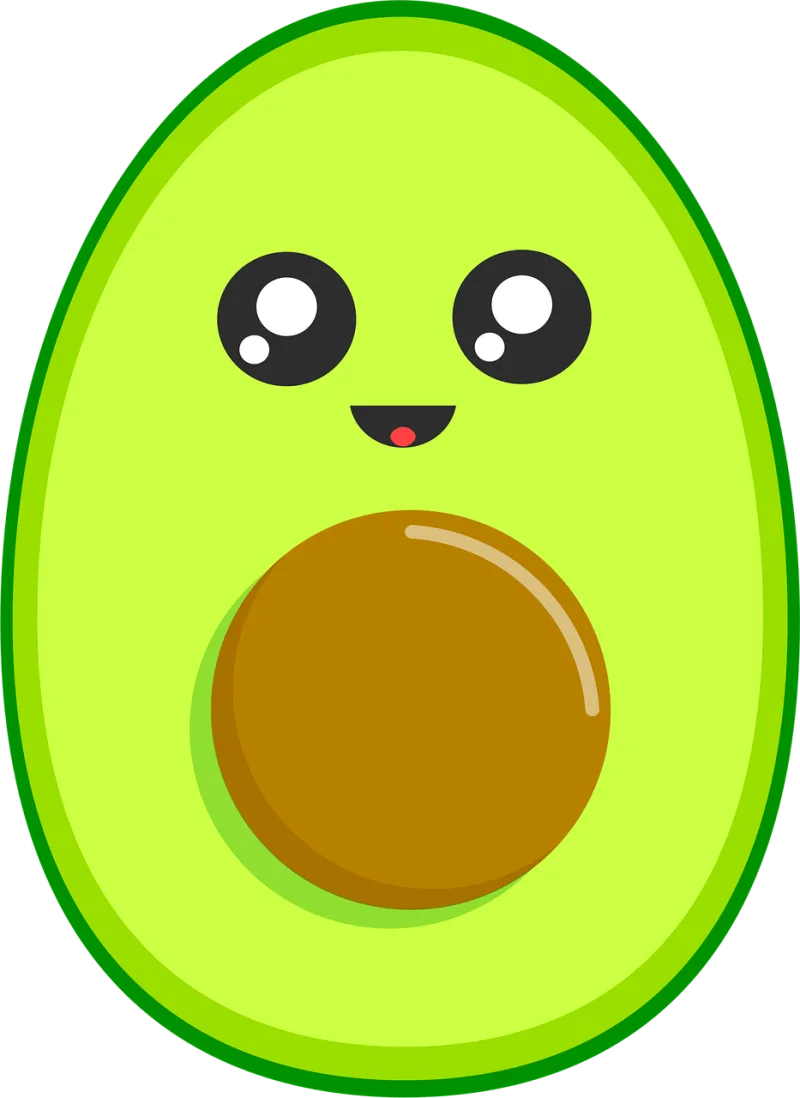Avocado Cute Kawaii Stickdatei – Essen & Trinken