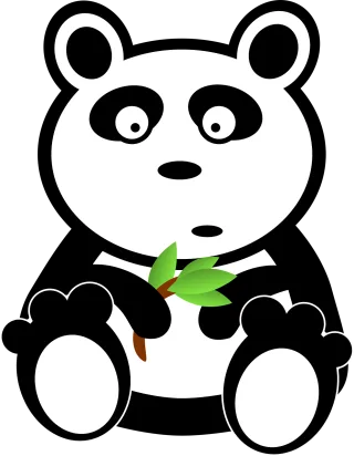 Panda Bamboo Food Stickdatei