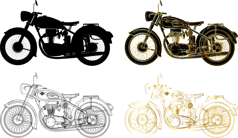 Motorcycle Chopper Bike Stickdatei – Fahrzeuge