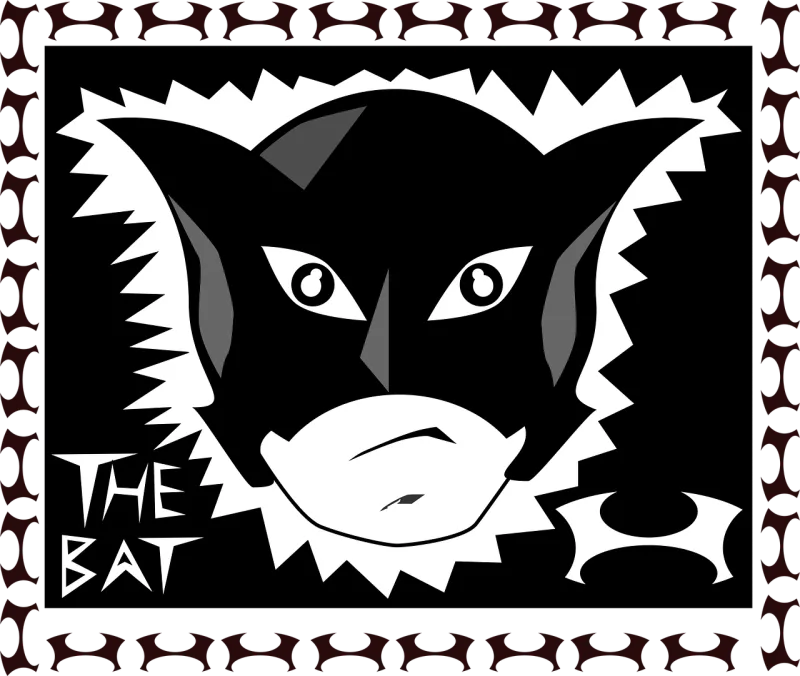 Stamp Head Bat Stickdatei – Tiere
