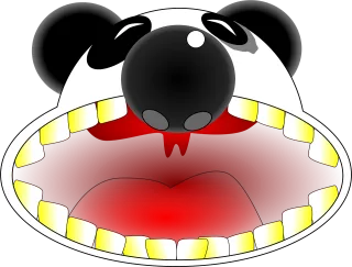 Panda Mouth Teeth Stickdatei