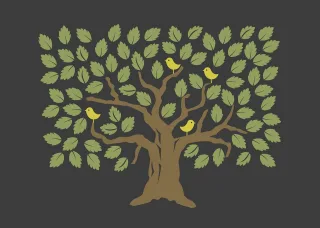 Tree Leaves Forest Stickdatei