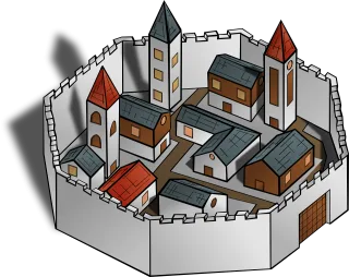 City Wall Buildings Stickdatei