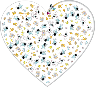 Space Heart Love Stickdatei