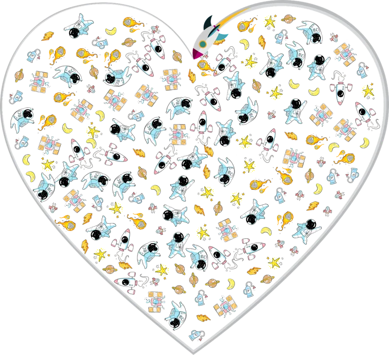 Space Heart Love Stickdatei – Kinder