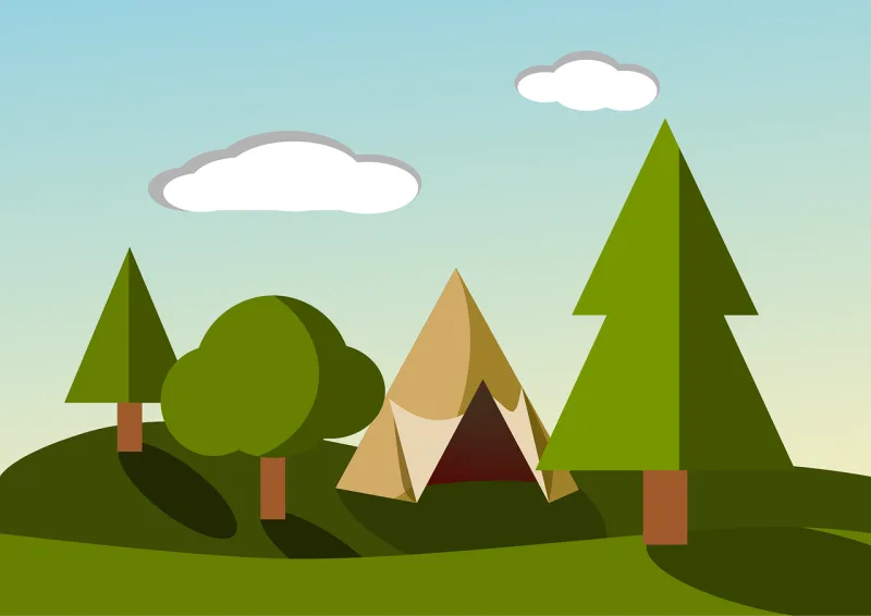 Tent Camping Forest Stickdatei – Natur
