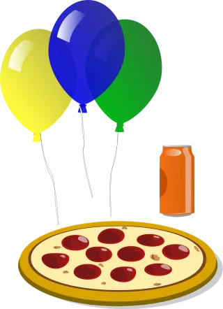 Pizza Party Food Stickdatei