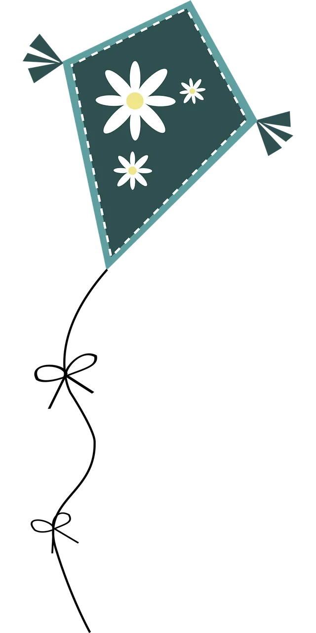 Kite Blue Flower background Stickdatei – Blumen