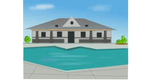 Villa Pool Swimming Stickdatei