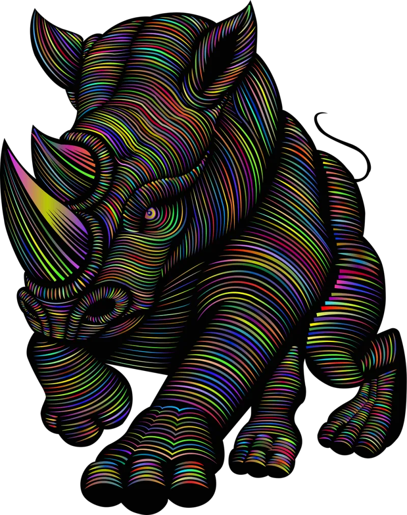 Rhino Rhinoceros Nature Stickdatei – Kinder