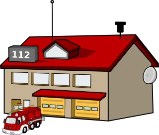 Fire station House Building Stickdatei