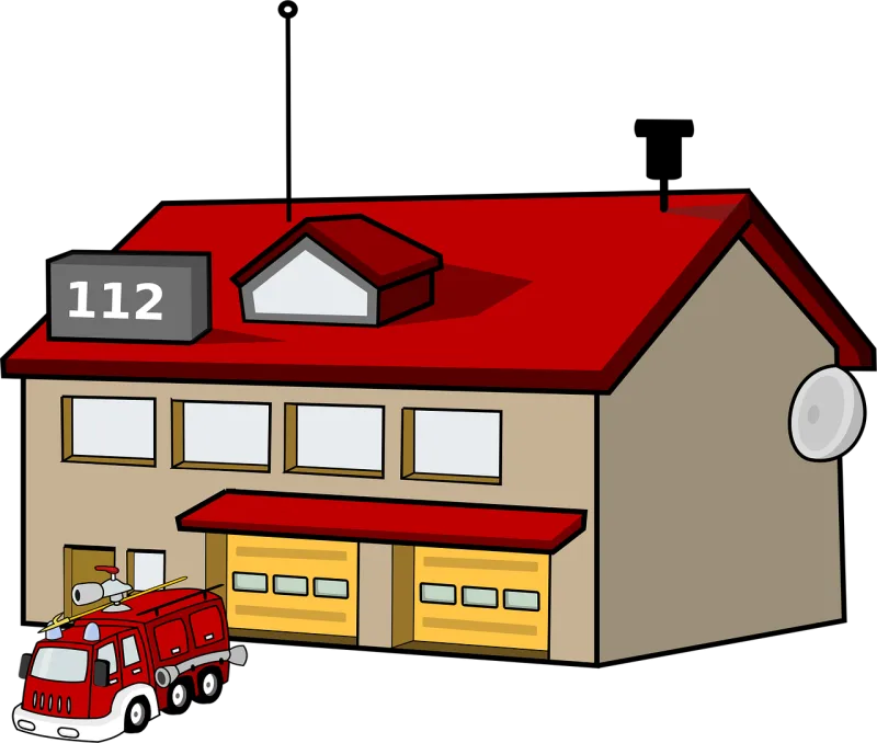 Fire station House Building Stickdatei – Fahrzeuge
