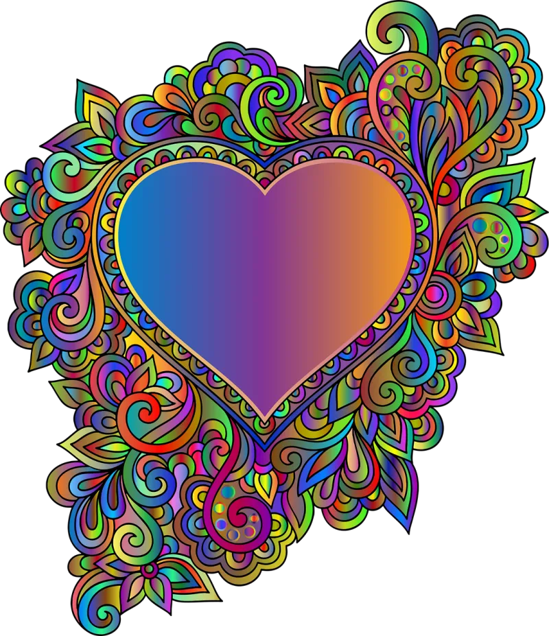 Heart Love Flourish Stickdatei – Herzen & Liebe