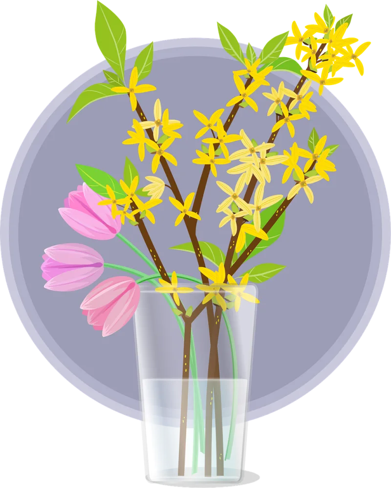 Spring Easter Forsythia Stickdatei – Blumen