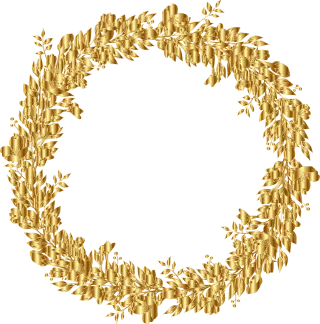 Flowers Wreath Gold Stickdatei