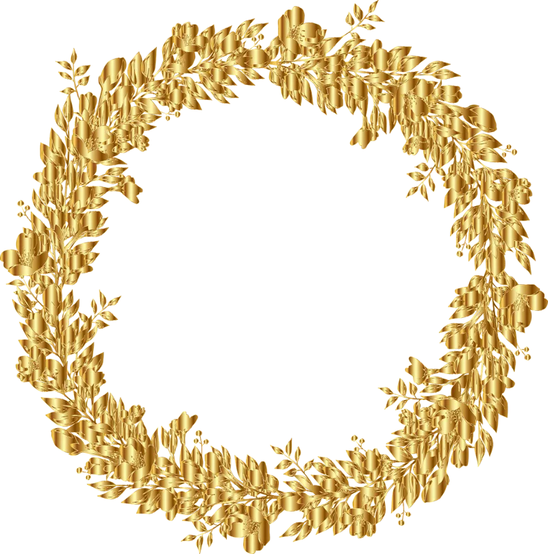 Flowers Wreath Gold Stickdatei – Blumen