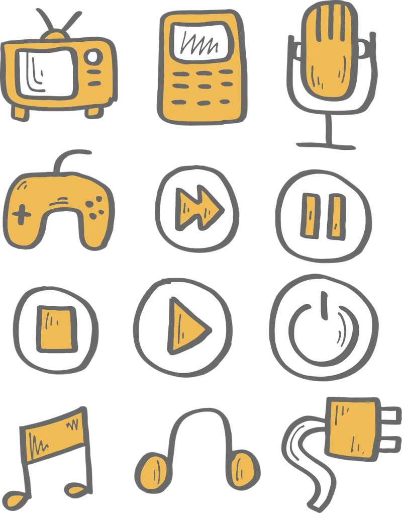 Television Icon Buttons Stickdatei – Musik